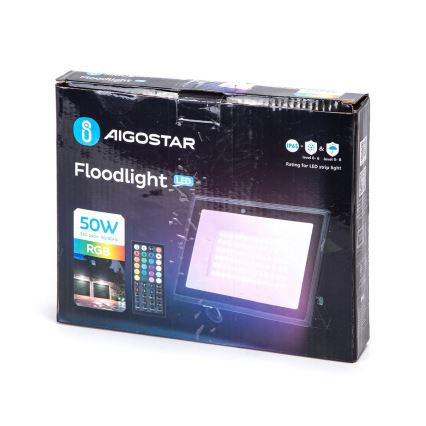 Aigostar - LED RGBW Stmívatelný reflektor LED/50W/230V IP65 + dálkové ovládání