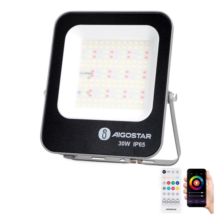 Aigostar - LED RGBW Stmívatelný reflektor MESH Smart LED/30W/230V 6500K IP65 + dálkové ovládání