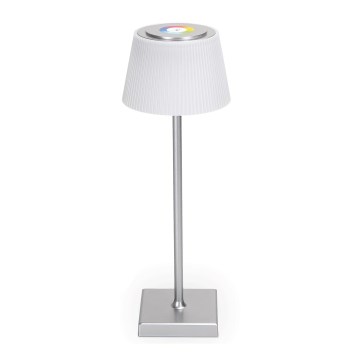 Aigostar - LED RGBW Venkovní stmívatelná nabíjecí stolní lampa LED/4W/5V 3600mAh bílá/matný chrom IP54
