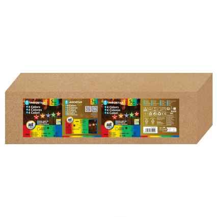 Aigostar - LED RGBY Solární vánoční svítidlo 5xLED/1,2V/8 funkcí 1m IP65 800mAh hvězdy