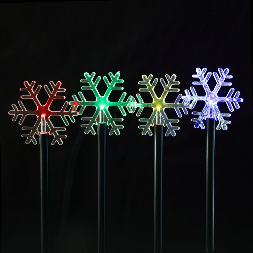 Aigostar - LED RGBY Solární vánoční svítidlo 5xLED/1,2V/8 funkcí 1m IP65 800mAh vločky