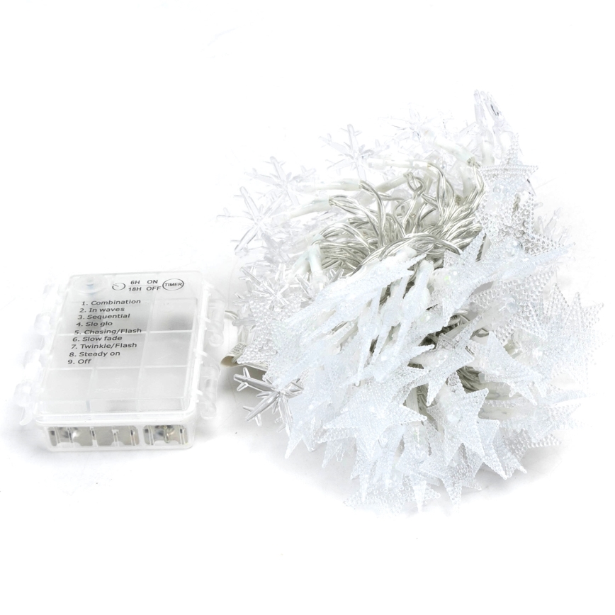 Aigostar - LED RGBY Venkovní vánoční řetěz 100xLED/8 funkcí 3xAA 10m IP44 hvězdy