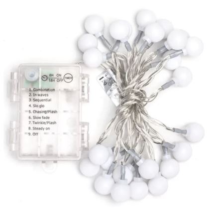 Aigostar - LED RGBY Venkovní vánoční řetěz 25xLED/3xAA/8 funkcí 2,8 m IP44