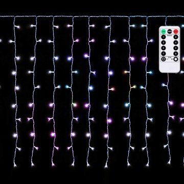 Aigostar - LED RGBY Venkovní vánoční řetěz 300xLED/8 funkcí 3x1m IP44 + dálkové ovládání