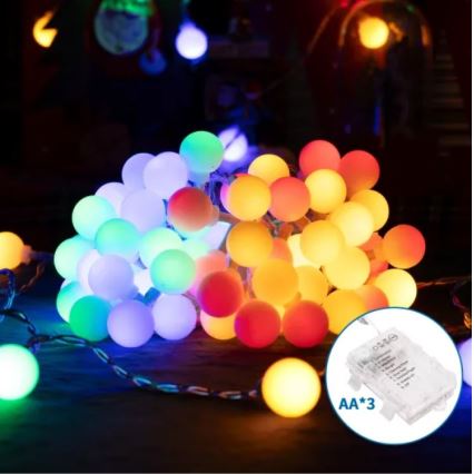 Aigostar - LED RGBY Venkovní vánoční řetěz 50xLED/3xAA/8 funkcí 5,3 m IP44