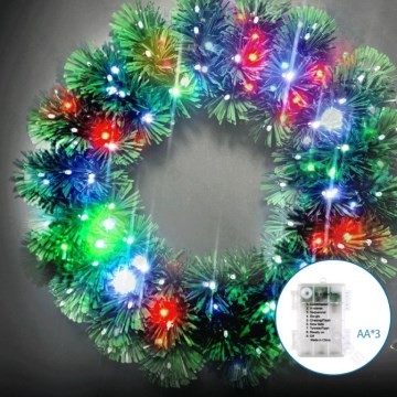 Aigostar - LED RGBY Venkovní vánoční věnec 72xLED/3xAA pr. 50cm IP44