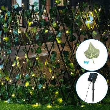 Aigostar - LED Solární dekorace 102xLED/2x0,7m IP65 300 mAh teplá bílá ivy