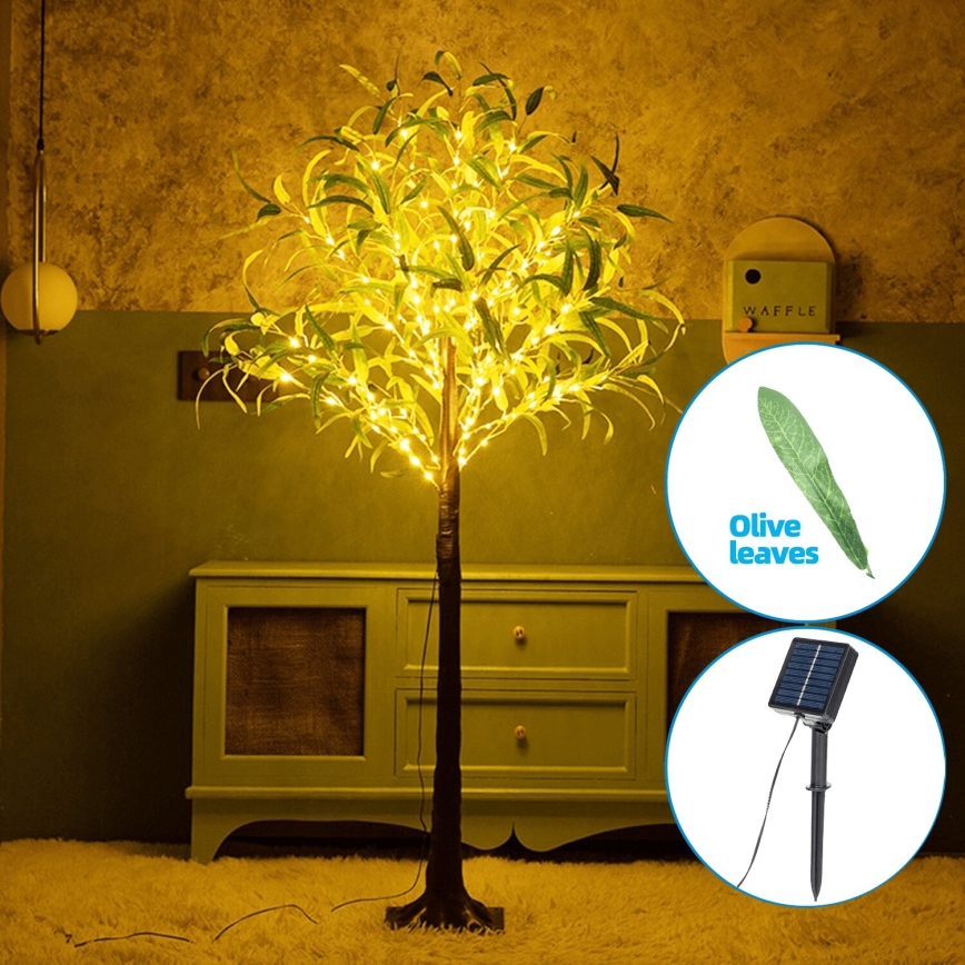 Aigostar - LED Solární dekorace 210xLED/3,5m IP65 1200 mAh teplá bílá olive