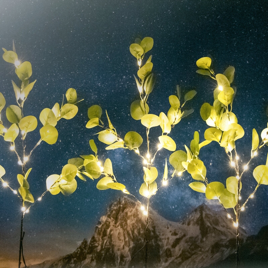 Aigostar - LED Solární dekorace 60xLED/3,5m IP65 300 mAh teplá bílá eukalyptus