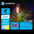 Aigostar - LED Solární dekorační řetěz 10xLED/8 funkcí 5,5m IP65 multicolor