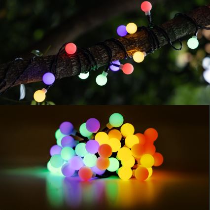Aigostar - LED Solární dekorační řetěz 50xLED/8 funkcí 12m IP65 800 mAh multicolor