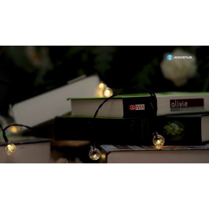 Aigostar - LED Solární dekorační řetěz 50xLED/8 funkcí 12m IP65 800 mAh teplá bílá