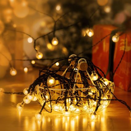 Aigostar - LED Solární dekorační řetěz 50xLED/8 funkcí 12m 800 mAh IP65 teplá bílá