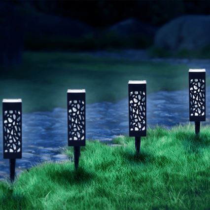 Aigostar - LED Solární lampa LED/0,006W/1,2V 28,5cm černá 100 mAh 6500K  IP44
