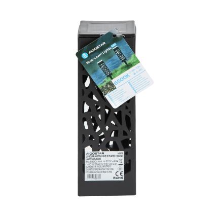 Aigostar - LED Solární lampa LED/0,006W/1,2V 28,5cm černá 100 mAh 6500K  IP44