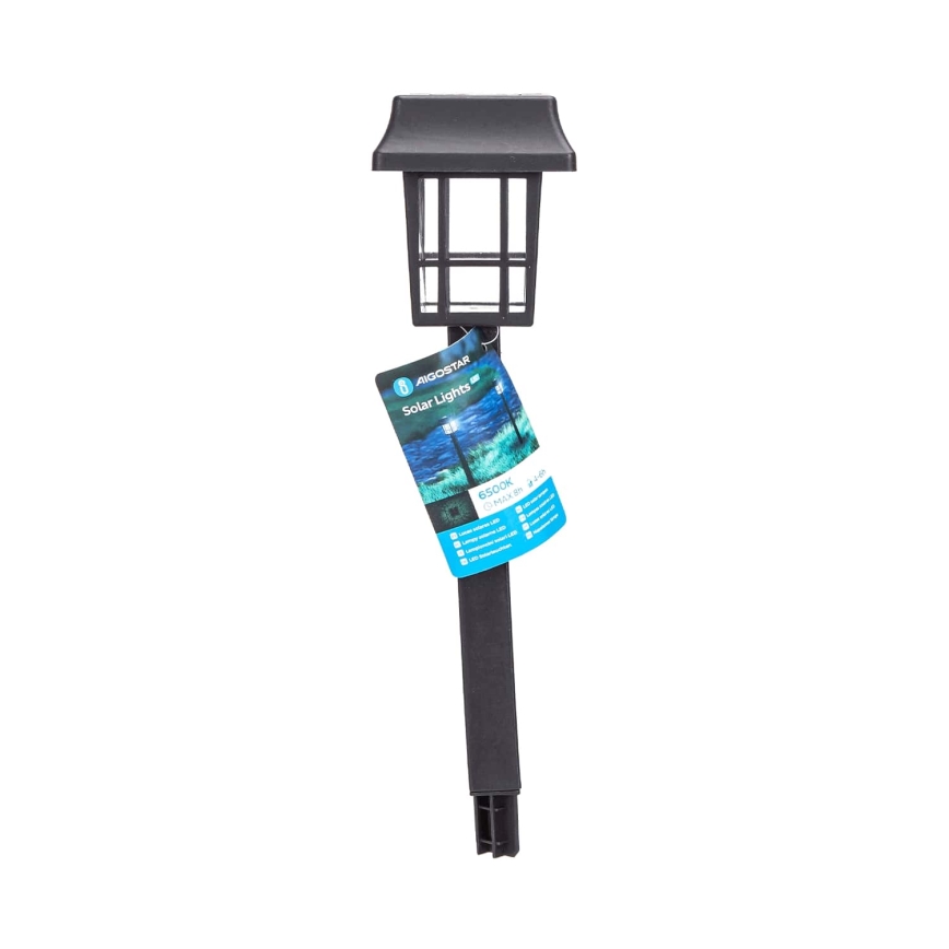 Aigostar - LED Solární lampa LED/0,006W/1,2V 32 cm 40 mAh černá 6500K IP44