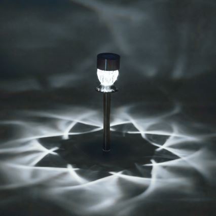 Aigostar - LED Solární lampa LED/0,006W/1,2V 35,5cm matný chrom 3000K IP44