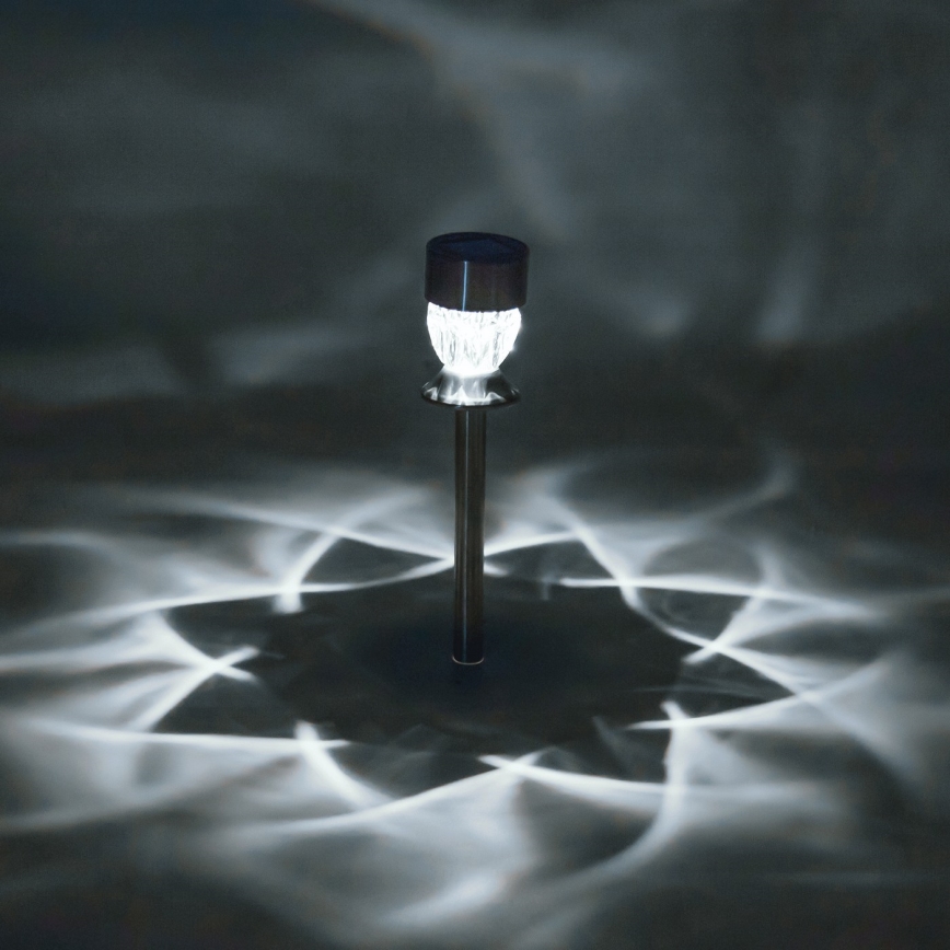 Aigostar - LED Solární lampa LED/0,006W/1,2V 35,5cm matný chrom 3000K IP44