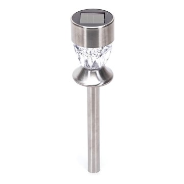 Aigostar - LED Solární lampa LED/0,006W/1,2V 35,5cm matný chrom 2700K IP44