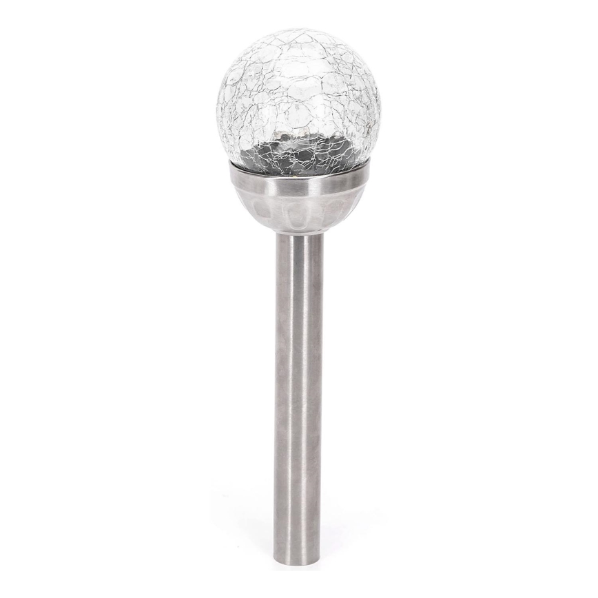 Aigostar - LED Solární lampa LED/0,006W/1,2V 37,8cm matný chrom 2700K IP44 100 mAh