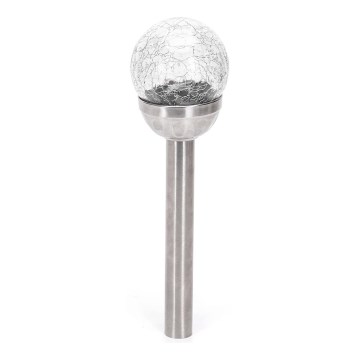 Aigostar - LED Solární lampa LED/0,006W/1,2V 37,8cm matný chrom 6500K IP44