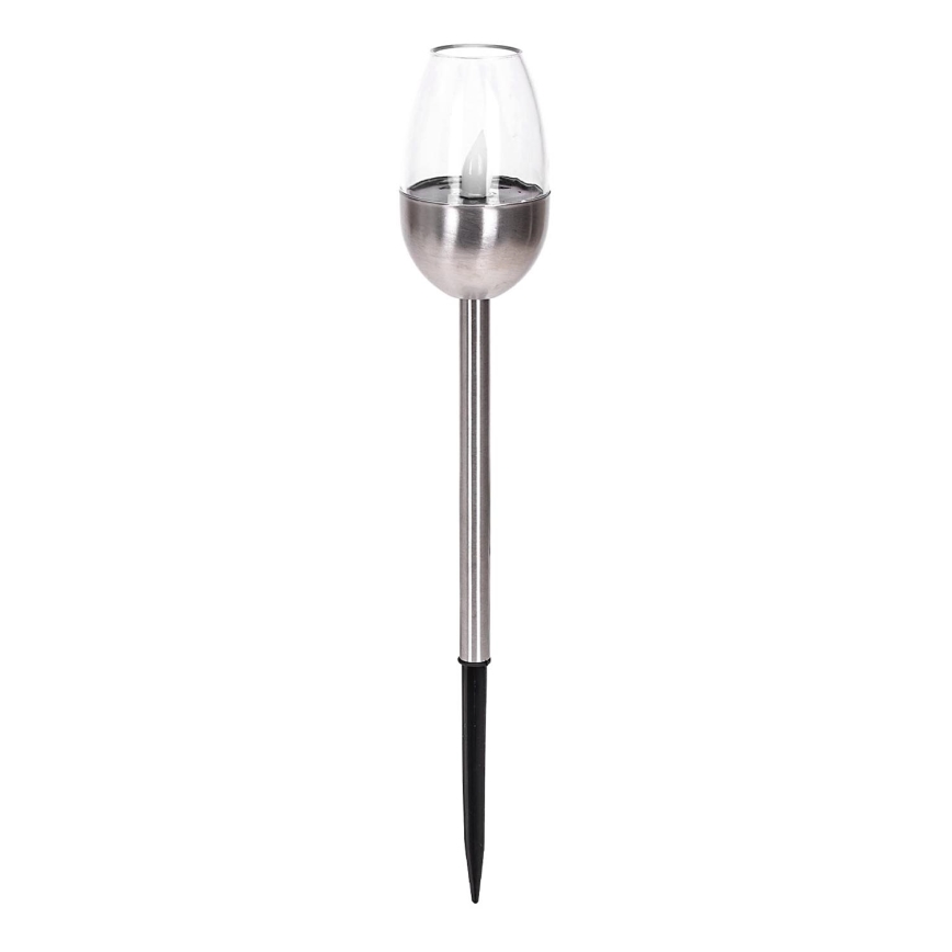 Aigostar - LED Solární lampa LED/0,006W/1,2V 38,2cm matný chrom 2700K IP44 40 mAh