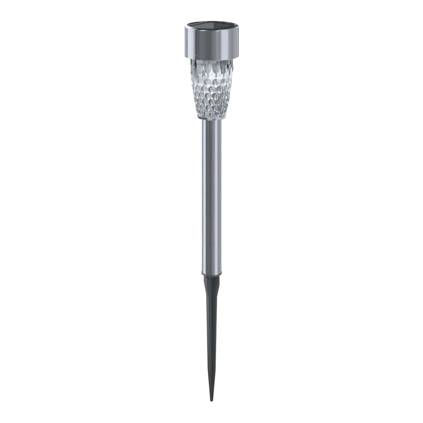 Aigostar - LED Solární lampa LED/0,006W/1,2V 40 mAh 29,7 cm matný chrom 6500K IP44