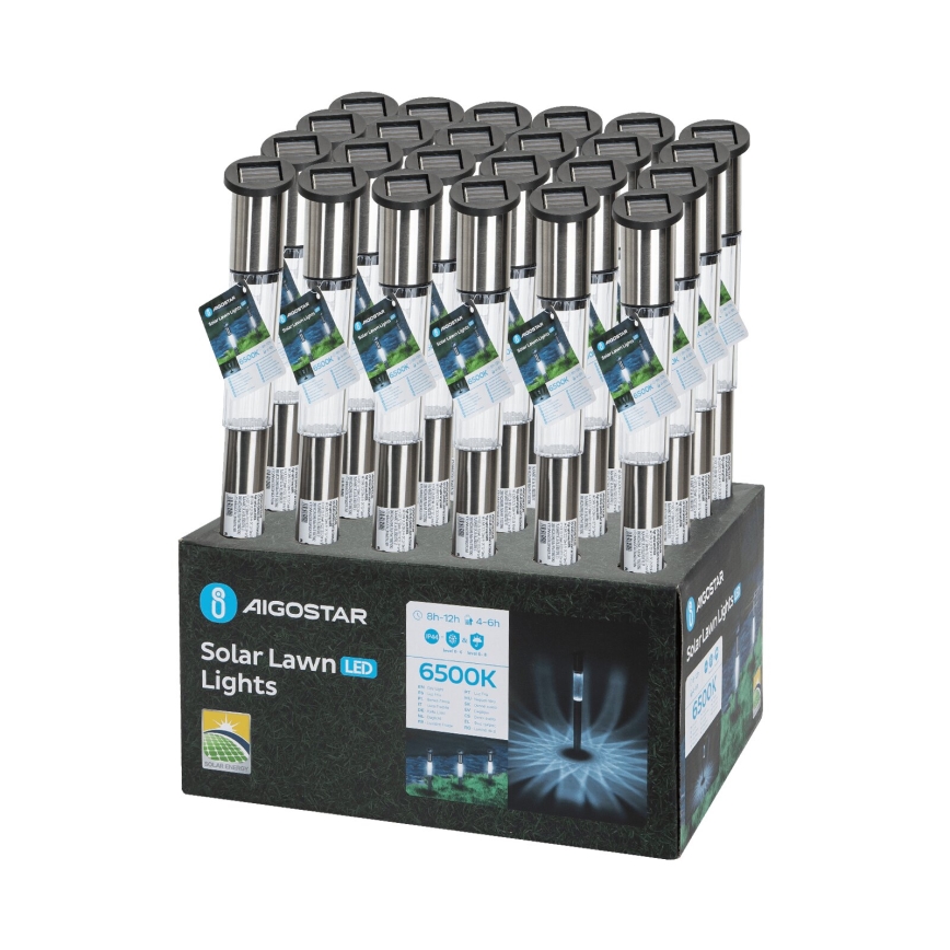 Aigostar - LED Solární lampa LED/0,012W/1,2V 100 mAh 6500K IP44 55 cm