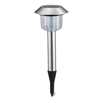 Aigostar - LED Solární lampa LED/0,08W/2V 36,6 cm 3000K IP44 matný chrom