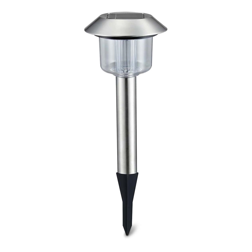 Aigostar - LED Solární lampa LED/0,08W/2V 36,6 cm 3000K IP44 matný chrom