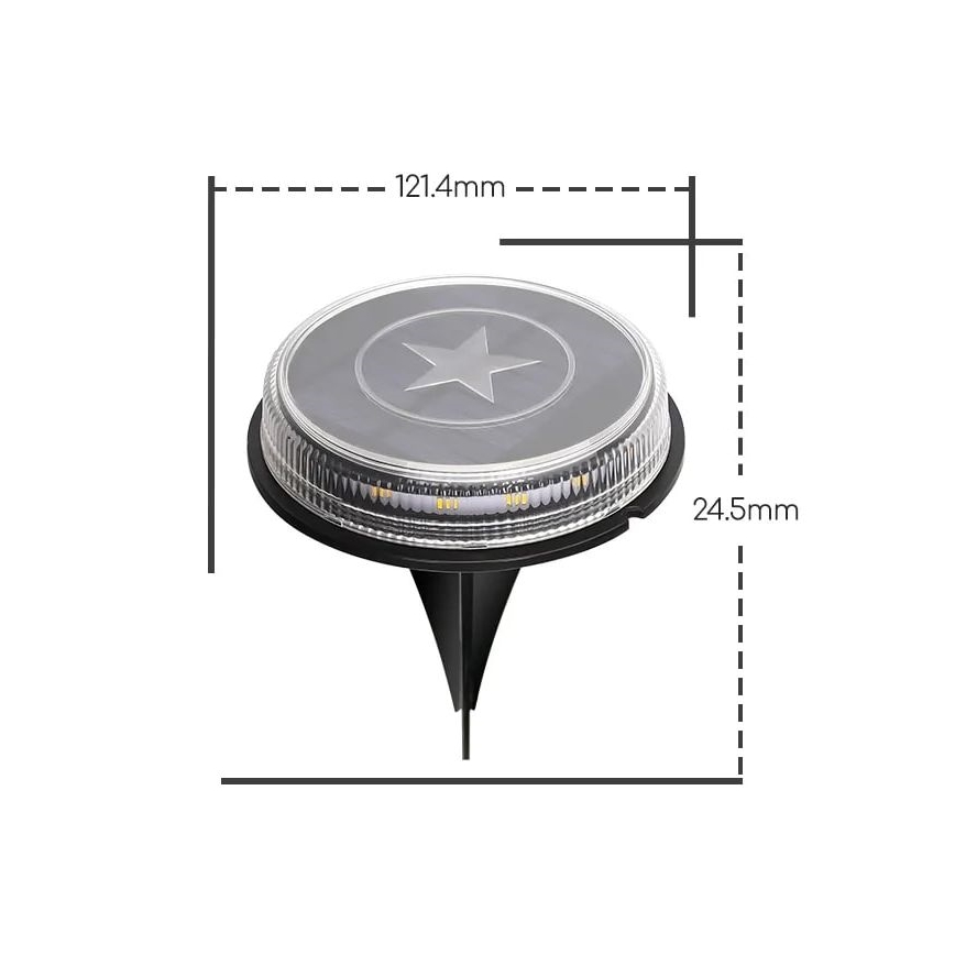 Aigostar - LED Solární lampa LED/0,6W/5,5V 24,5 cm 500 mAh 3200K IP66 černá