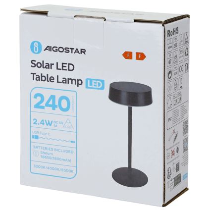 Aigostar - LED Solární lampa LED/2,4W/5V IP44 1800 mAh