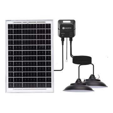 Aigostar - LED Solární lustr 2xLED/35W/12V 6000 mAh 6500K IP65 pr. 15 cm + dálkové ovládání