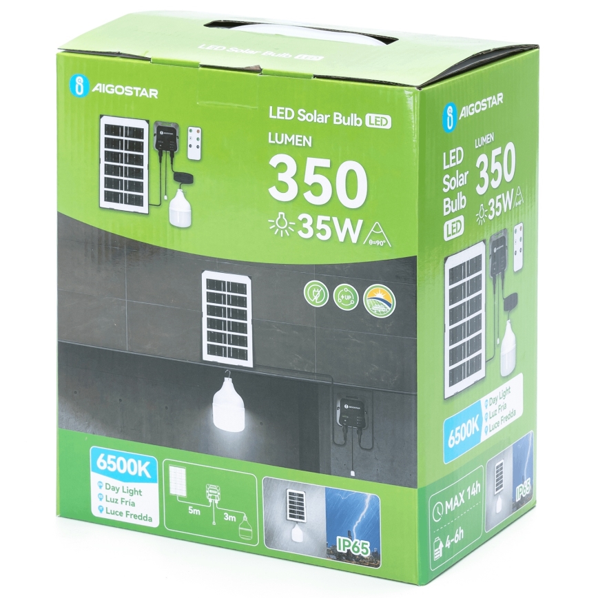 Aigostar - LED Solární lustr LED/35W/12V 3000 mAh 6500K pr. 10 cm + dálkové ovládání