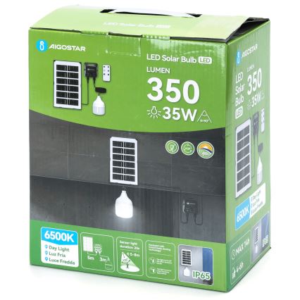 Aigostar - LED Solární lustr se senzorem LED/35W/12V 3000 mAh 6500K pr. 10 cm + dálkové ovládání