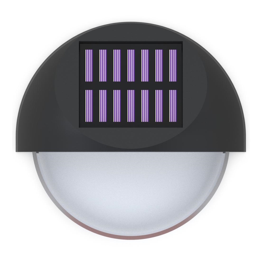 Aigostar - LED Solární nástěnné svítidlo LED/1W/1,2V černá 200 mAh 2700K IP44