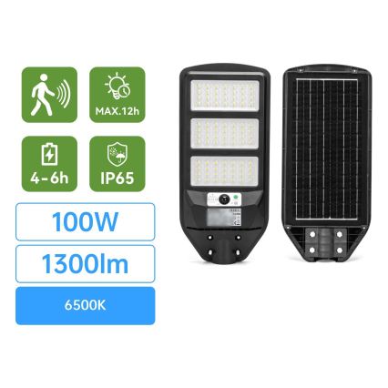 Aigostar - LED Solární pouliční lampa se senzorem LED/100W/3,2V 2400mAh 6500K