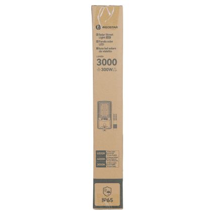 Aigostar - LED Solární pouliční lampa se senzorem LED/400W/3,2V 4800mAh + dálkové ovládání