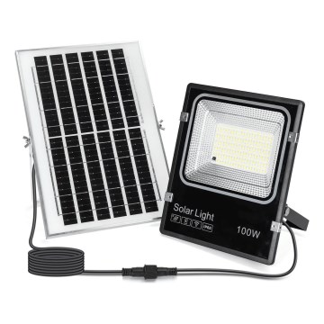 Aigostar - LED Solární reflektor LED/100W/3,2V 2000mAh 3000K/4000K/6500K IP66 + dálkové ovládání