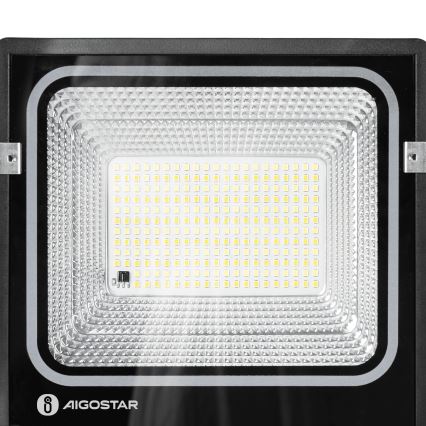 Aigostar - LED Solární reflektor LED/100W/3,2V 2000mAh 3000K/4000K/6500K IP66 + dálkové ovládání