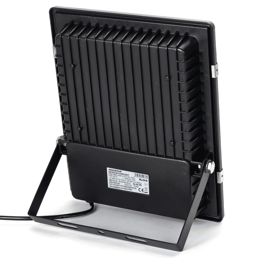 Aigostar - LED Solární reflektor LED/100W/3,2V 2000mAh 3000K/4000K/6500K IP66 + dálkové ovládání