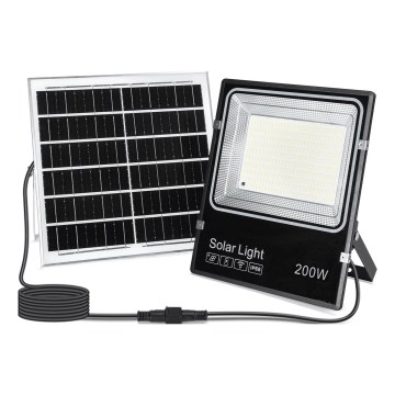 Aigostar - LED Solární reflektor LED/200W/3,2V 3600mAh 3000K/4000K/6500K IP66 + dálkové ovládání