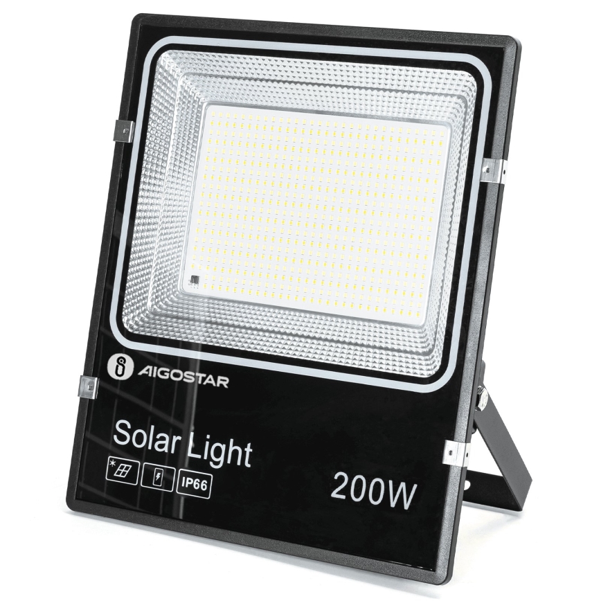Aigostar - LED Solární reflektor LED/200W/3,2V 3600mAh 3000K/4000K/6500K IP66 + dálkové ovládání