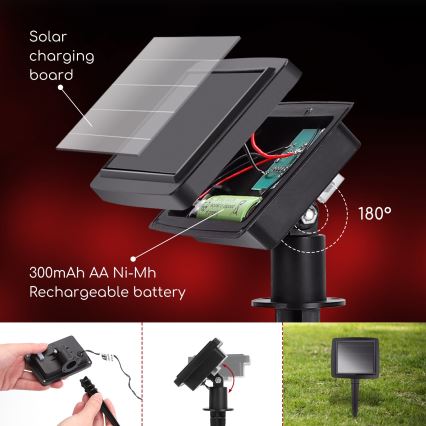 Aigostar - LED  solární řetěz 10xLED/3,8 m IP44 studená bílá 400 mAh