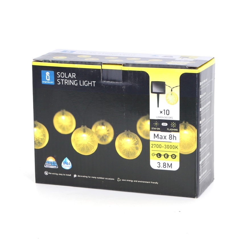 Aigostar - LED Solární řetěz 10xLED/3,8m IP44 600 mAh teplá bílá