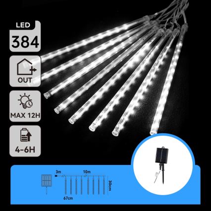 Aigostar - LED Solární  řetěz 384xLED/13m IP65 1200 mAh studená bílá