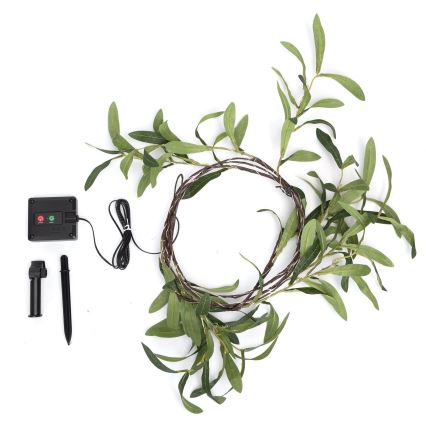 Aigostar - LED Solární řetěz 60xLED/4m IP65 300 mAh teplá bílá olive