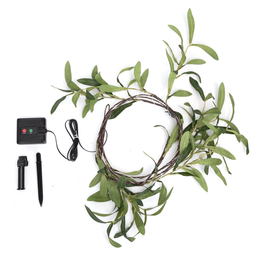 Aigostar - LED Solární řetěz 60xLED/4m IP65 300 mAh teplá bílá olive