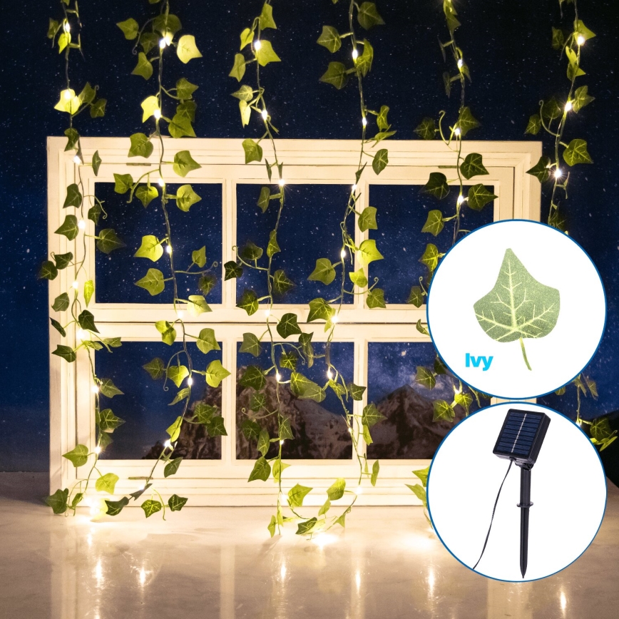 Aigostar - LED Solární řetěz 70xLED/4x1m IP65 300 mAh teplá bílá ivy