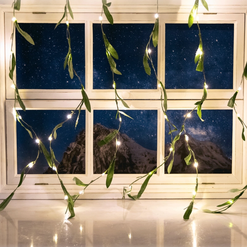 Aigostar - LED Solární řetěz 70xLED/4x1m IP65 300 mAh teplá bílá olive